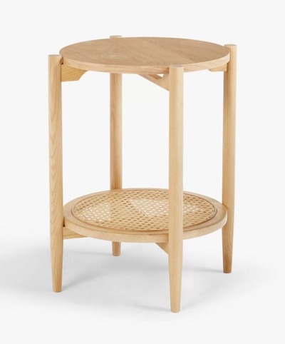 Side Table, Natural Wood & Rattan von Indo Vintage Living