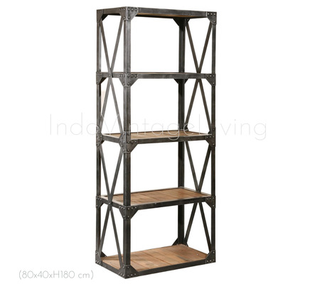 Industrial Rack, Book Case, Storaage von Indo Vintage Living