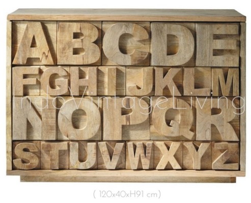 Cabinet Alphabet, Buffet, Storage, Home Decor, Wood Cabinet von Indo Vintage Living