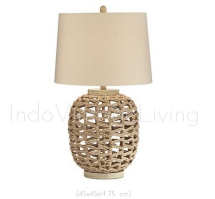 Basket Table Lamp With Shade, Desk Lamp, Table lamp, Home Décor von Indo Vintage Living