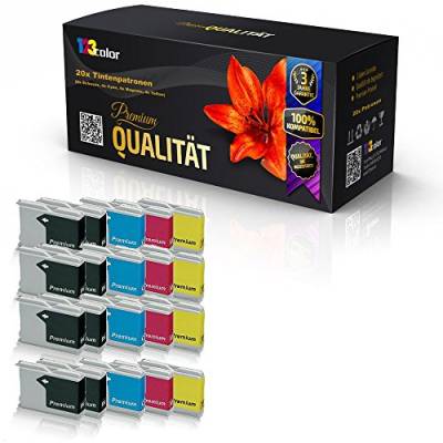 20x 123Color Tintenpatronen kompatibel für Brother LC970 LC1000 MFC235C MFC885CW MFC3360C MFC5460CN MFC5860CN Brother Fax1355 Fax1360 Fax1460 - Sparpack - Print Line Serie LC-970 K LC-970 C LC-970 M L von 123Color