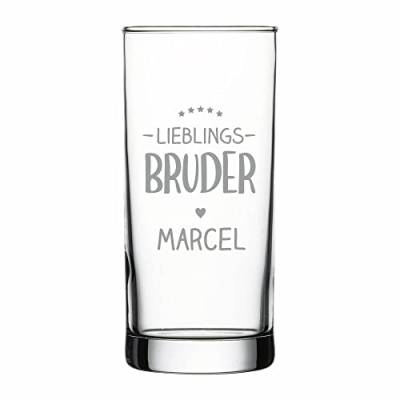 4you DESIGN Personalisiertes Longdrink-Glas mit Namen | Lieblings-Bruder| Geschenk-Idee zu Weihnachten, Geburtstag, Mutter- & Vatertag | Saftglas Spülmaschinenfest | Persönliches Präsent | 485 ml von 4youDesign