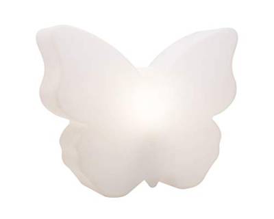 8 seasons design| Leuchtender Deko Schmetterling Shining Butterfly (E27, 40cm groß, innen & außen, UV- & wetterfest, Garten, Balkon, Terrasse, Haus) weiß von 8 seasons