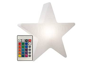 8 seasons design Shining Star "Merry Christmas" LED Weihnachtsstern Ø 60 cm (Weiß), mit Farbwechsler (15 Farben), inkl. Leuchtmittel, beleuchteter Stern mit geprägtem Weihnachts-Motiv, außen + innen von 8 seasons