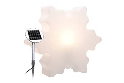 8 seasons design Shining Crystal Solar LED Schneeflocke (Ø 60 cm, weiß) inkl. Solarmodul und LED-Leuchtmittel in warmweiß, Tischlampe, Deko Winter beleuchtet, Stimmungslicht, für innen & außen von 8 seasons