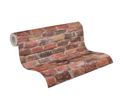 Steintapete Rot Orange - A.S. Création Bricks & Stones 388141 - Vliestapete Backstein Tapete - 10,05m x 0,53m - Made in Germany von A.S. Creation