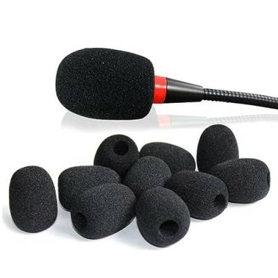 AAED 30 Stück Mini Mikrofon Windschutz, Schaumstoff Windschutz-Schaumstoffhüll Mini-Mikrofon Headset Windschutzscheibe(Schwarz) von AAED
