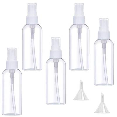 AAED 5 Stück 50ml Sprühflasche Kleine Sprühflaschen Zum Befüllen Sprühflasche Mini Sprühflasche für Flüssigkeit Kosmetik für Reisen,Reinigung,Körperpflege von AAED