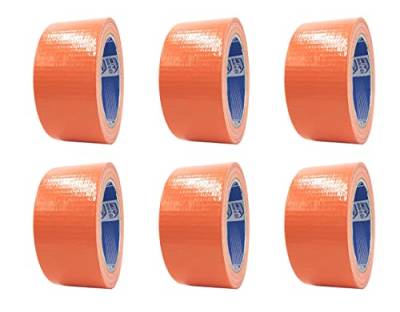 ACIT Amerikanisches Orange Gewebeband, Packung mit 6 Rollen, 50mm x 25 Meter, wasserdicht, für Reparaturen und DIY, isolierend von ACIT