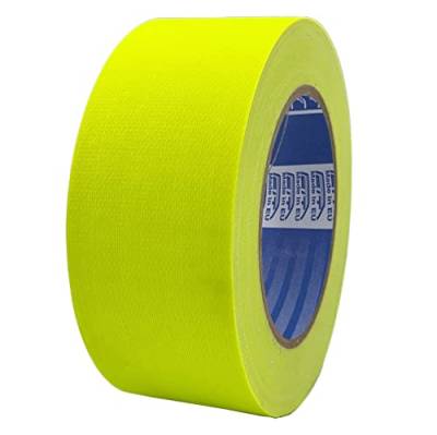 ACIT Gewebeband, fluoreszierendes gelbes Klebeband, 50 mm x 25 m, verstärktes Gewebeband, Duct Tape, fluoreszierendes Gewebeband, Reparaturen, Befestigung und Verpackung mit hoher Haftkraft (Gelb) von ACIT