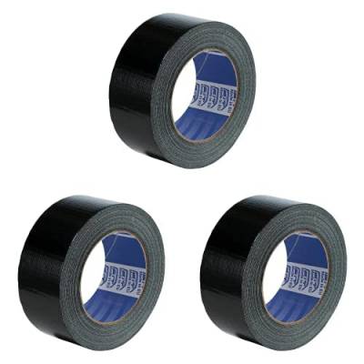 ACIT Amerikanisches Gewebeband, schwarz, 50 mm x 25 m, wasserdicht, für Reparaturen und Heimwerker, isolierend, auch für Pools und Moskitonetze, Gummi- und Kunststoffrohre, 3er Pack von ACIT