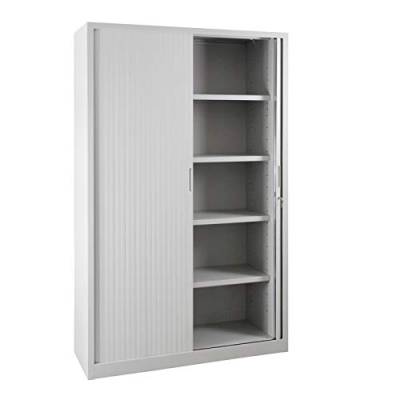 ADB Rolladenschrank Aktenschrank Büroschrank Büro Regal Schrank 1950x1200x450 mm Metall Büro Jalousieschrank weiss abschliessbar von ADB Betriebseinrichtungen GmbH