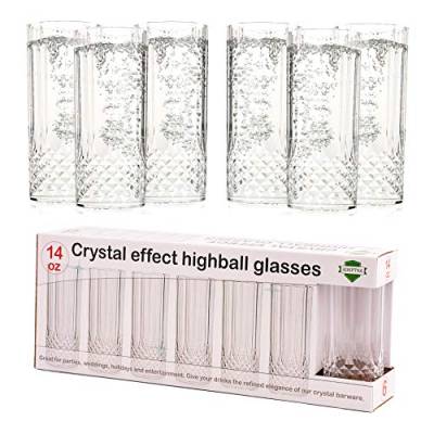 ADEPTNA Longdrink-Gläser mit Kristalleffekt, langlebig, 6 Stück von ADEPTNA
