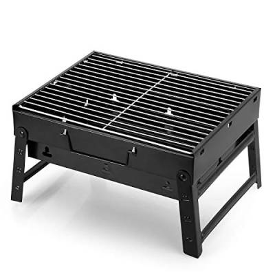 AGM Holzkohlegrill Picknickgrill Edelstahl Kleiner Grill Portable Campinggrill Abnehmbare BBQ Grills für Outdoor Garten Party von AGM