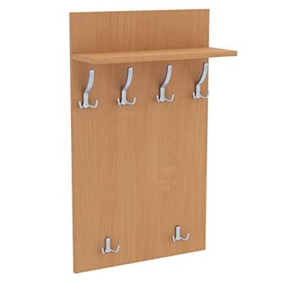 AKKE 100x60 | MAXI Garderobenpaneel Wandgarderobe Garderobe Wandpaneel Kleiderstange ALUMINIUM | BAYERISCHE BUCHE von AKKE