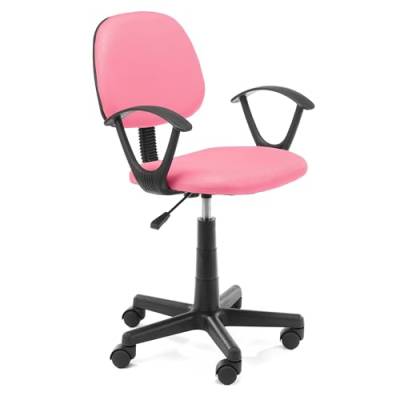 AKORD Büro-Stuhl für Kinder FD-3 | Bürostühle mit Armlehne | Schreibtischstuhl | Office Chair | Drehbar | Höhenverstellbar | Maximale Belastung: 100 kg | Rosa von AKORD