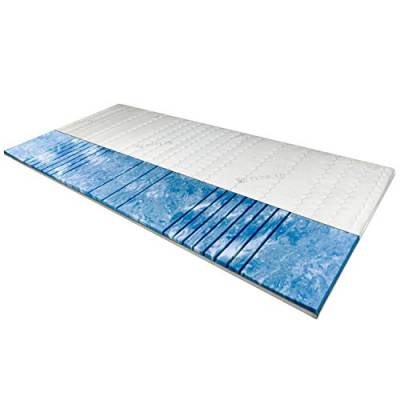 8 cm hoch - 7-Zonen Deluxe Gelschaum-Topper 100 x 200 cm mit RG 50 - Hochwertiger Lyocell-Bezug - Antirutschfunktion - Umlaufendes Klimaband - Gel-Topper 100x200 8cm von AM Qualitätsmatratzen