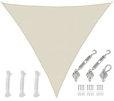 AMANKA 98% UV-Schutz: 7x7x7 Sonnensegel Dreieckig Wasserdicht - 90% Beschattung - Sonnenschutz Dach für Terrasse Balkon Garten Trampolin - Segeltuch mit Befestigung - Terrassenüberdachung Dreieck von AMANKA
