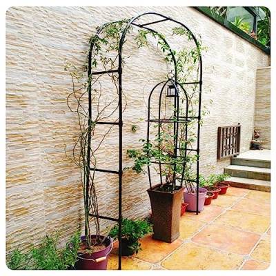 ARtsim 120cm 180cm 200cm 230cm 250cm Rosenbogen für Kletterpflanzen Metall Torbogen Gartenbogen Rankgitter Rost Hochzeit Bogen Schwarz (Color : Schwarz, Size : 320x240x30cm) von ARtsim