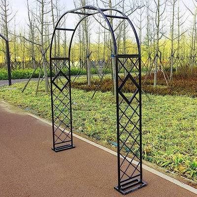 ARtsim Rosenbogen groß Gartenbogen für Kletterpflanzen Metall Torbogen außen Rosenspalier gusseisen Rankhilfe Bogen (Color : Schwarz, Size : 220cm x 230cm) von ARtsim