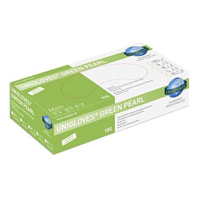 ASKON Nitrilhandschuhe grün - Unigloves Green Pearl - puderfrei - Einweghandschuhe - Medizin- und Lebensmittelzulassung - Einmalhandschuhe (S (6-7)) von ASKON