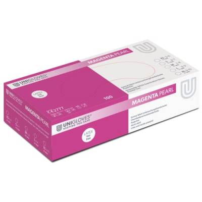 ASKON Nitrilhandschuhe magenta - Unigloves Magenta Pearl - puderfrei - Einweghandschuhe - Medizin- und Lebensmittelzulassung - Einmalhandschuhe (XL (9-10)) von ASKON