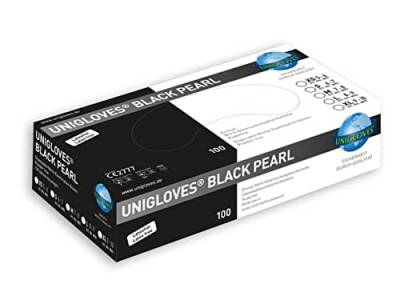 Nitrilhandschuhe schwarz - Unigloves Black Pearl - puderfrei - Einweghandschuhe - Medizin- und Lebensmittelzulassung - Einmalhandschuhe XS (5-6) von ASKON