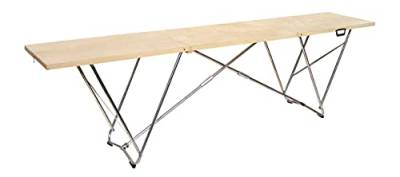 ASKON Kühnel Tapeziertisch Profi Holz, 80cm, Alu-Untergestellt, Flohmarkttisch, vielseitig verwendbar, 305 x 80 x 86 cm von ASKON