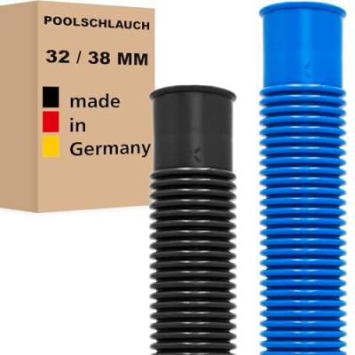 Poolschlauch Ø 32mm - 21 m/schwarz Saugschlauch Schwimmbadschlauch Solarschlauch Wasserschlauch UV & Chlorwasser-beständig Pumpenschlauch mit Muffen Made in Germany von AWM