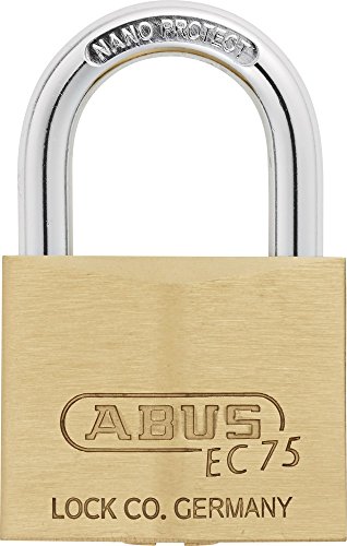 ABUS 26850 80 mm langem Bügel Messing Vorhängeschloss mit 7561, wendbar, gleichschließend von ABUS