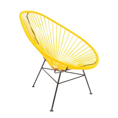 Acapulco Design - Acapulco Classic Chair - mango, schwarz/Sitzfläche PVC/Gestell Stahl pulverbeschichtet/BxHxD 70x90x95cm von Acapulco Design