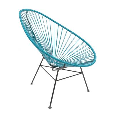 Acapulco Design - Acapulco Classic Chair - petrolblau, schwarz/Sitzfläche PVC/Gestell Stahl pulverbeschichtet/BxHxD 70x90x95cm von Acapulco Design