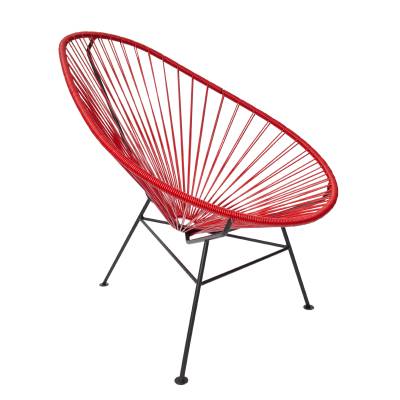 Acapulco Design - Acapulco Classic Chair - rot, schwarz/Sitzfläche PVC/Gestell Stahl pulverbeschichtet/BxHxD 70x90x95cm von Acapulco Design