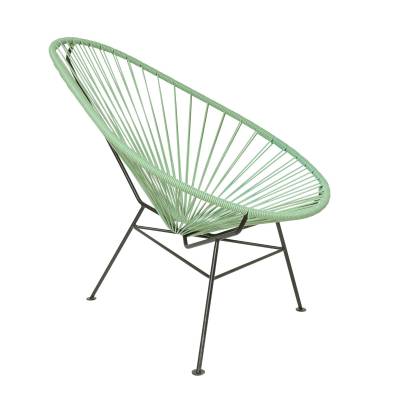 Acapulco Design - Acapulco Classic Chair - salbei, schwarz/Sitzfläche PVC/Gestell Stahl pulverbeschichtet/BxHxD 70x90x95cm von Acapulco Design