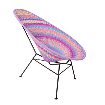 Acapulco Design - Oaxaca Chair - mexikofarben lila/rosa/Sitzfläche PVC/Gestell Stahl pulverbeschichtet/BxHxD 70x90x95cm von Acapulco Design