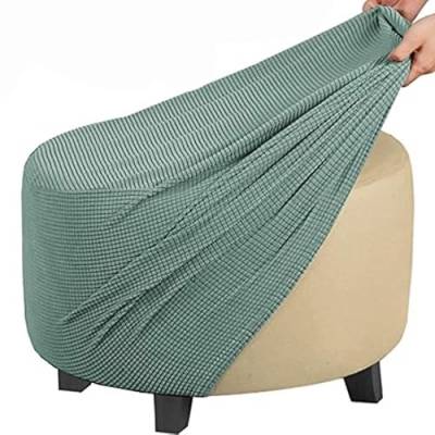 Acdler Runde Stretch-Ottomanenbezug, Mit Elastischer Unterseite Fußhocker-Überzug Fußhocker-Überzug, Luxuriöser Samt-Pouf-Überzug Für Wohnzimmer (Color : A16, Size : 76-104CM) von Acdler