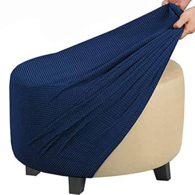 Acdler Runde Stretch-Ottomanenbezug, Mit Elastischer Unterseite Fußhocker-Überzug Fußhocker-Überzug, Luxuriöser Samt-Pouf-Überzug Für Wohnzimmer (Color : A22, Size : 50-58CM) von Acdler