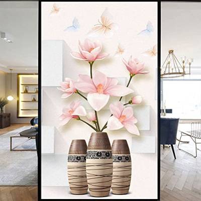 Vasen-Serie, Dekoration, Sichtschutz, Fensterfolie, Milchglas, Wärmekontrolle, Glasaufkleber, für Zuhause, Büro, 60 x 160 cm von Acmore
