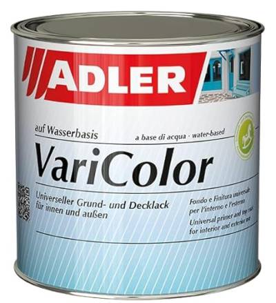 ADLER Varicolor 2in1 Acryl Buntlack für Innen und Außen - 2,5 l RAL9016 Verkehrsweiß Weiß - Wetterfester Lack und Grundierung - matt von ADLER