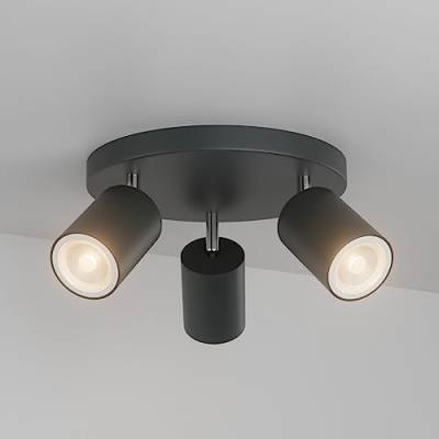 Aipsun LED anthrazit Deckenstrahler LED Schwenkbar GU10, Deckenstrahler 3 Flammig Rund, GU10 deckenstrahler, Spotleuchte Drehbar Deckenspots für Schlafzimmer, Küchen, Wohnzimmer (ohne Leuchtmittel) von Aipsun