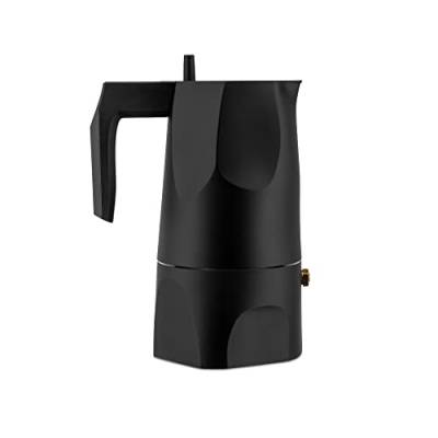 Alessi Ossidiana MT18/3 B - Design-Espresso-Kaffeemaschine, aus Aluminiumguss, 3 Tassen von Alessi