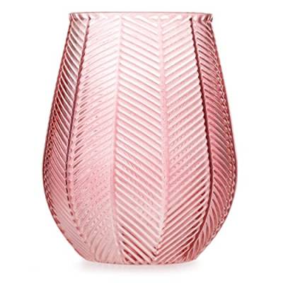 AmeliaHome Vase 15,5x19,5 cm Dekovase Tischvase aus Glas Dekoration Vitoria Puderrosa von AmeliaHome