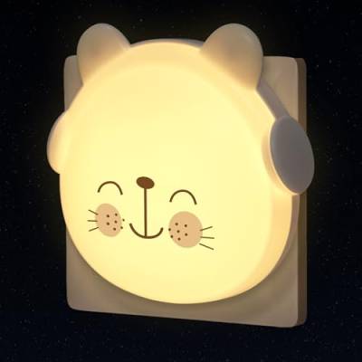 Annmore Nachtlicht Baby Steckdose mit Dämmerungssensor Kinderzimmer Steckdosenlicht Katze Schlaflicht Neugeborene Stilllicht von Annmore