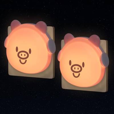 Annmore Nachtlicht Steckdose LED mit Dämmerungssensor Schweinchen Formen Wandlicht Deko Kinderzimmer Mädchen von Annmore