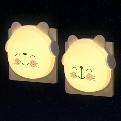 Annmore Steckdosenlicht Kinderzimmer Automatisch Schlaflicht für Stecker LED Stilllicht Baby Einchlafhilfe Katze Geschenke zur Geburt Mädchen von Annmore