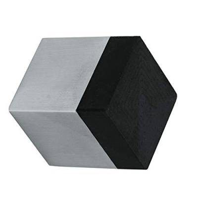 49.990.01 Aperit Edelstahl Wand-Türstopper | Türpuffer | Eckig | 25 x 25 x 30mm | Design | Komplett | Gummi Puffer Schwarz von Aperit