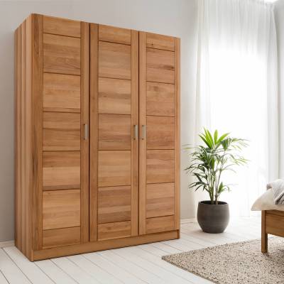 Ars Natura Drehtürenschrank Landvetter Braun 152x205x60 cm (BxHxT) Massivholz Kernbuche/Spanplatte 3-türig Natur von Ars Natura