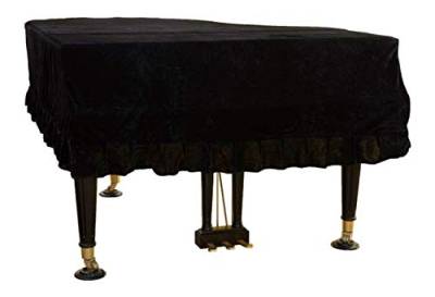 AsiaCreate Premium Pleuche Flügelabdeckung, dekorative Anti-Staub-Makel-Scratch-Klavierabdeckung, 175 cm, schwarz von AsiaCreate