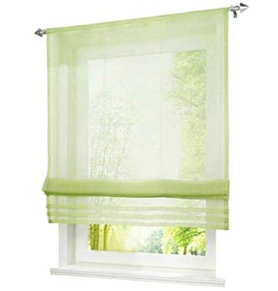 1er-Pack Raffrollo mit Tunnelzug Gardinen Transparent Voile Vorhang (BxH 80x155cm, grün) von BAILEY JO