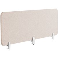 Schreibtisch Trennwand Beige Stoff pet Kunststoff 180 x 40 cm zum Aufstellen Klemmen Schallschutz Sichtschutz Pinnwand Büro Home Office - Beige von BELIANI